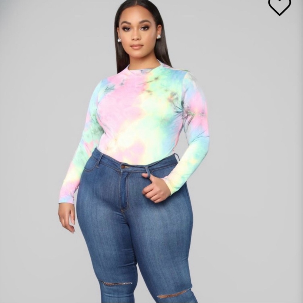 Unicorn Tie dye bodysuit size 1X